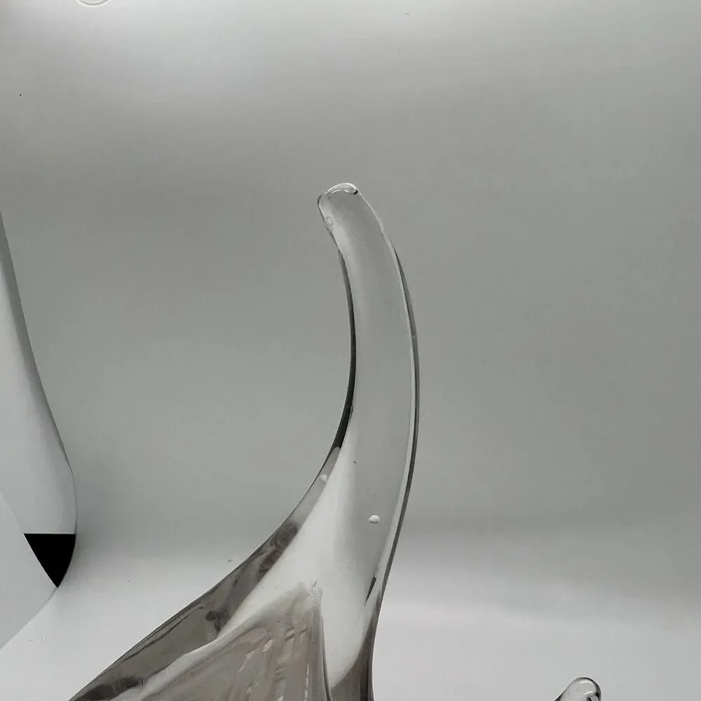 Reef Water Art Glass Sculpture Exotic Angel Fish Figurine Purple White Stripes